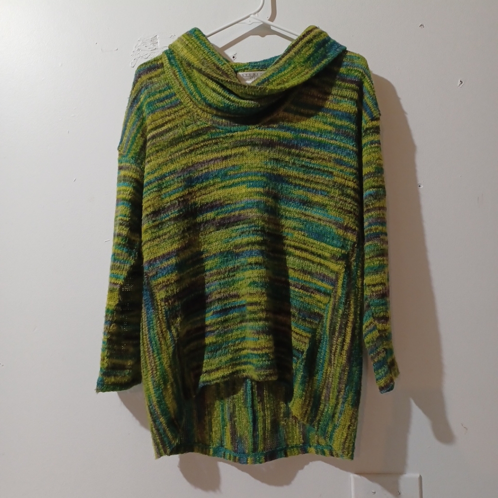 Studio Jpr Womens Medium Cow Neck Multi Color Sweater pre owned